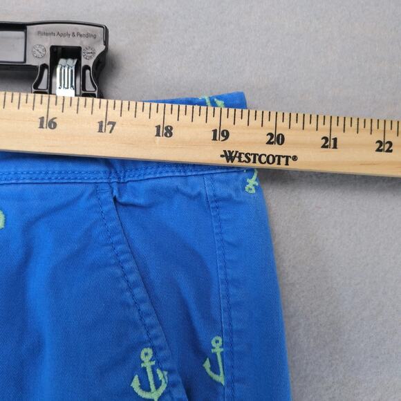 Old Navy Embroidered Anchor Crop Pants Women's 16 39x26" Blue Cotton Twill Beach - Picture 4 of 10